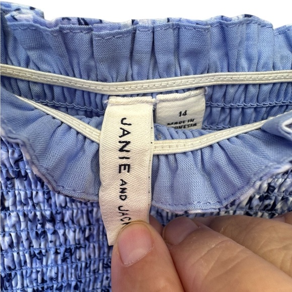 Janie and Jack Blue Floral Puff Sleeve Dress size 14 - Picture 2 of 5